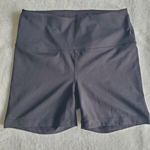 Yogalicious Lux Shorts Women's Medium Solid Black Pull On Waist 4" Inseam